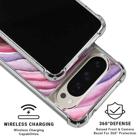 Plum Watercolor Geode Pixel 9/9 Pro Clear Case